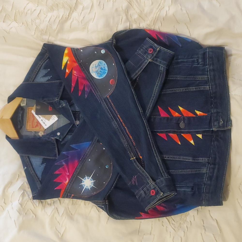 Levi's Grateful Dead Type 3 Trucker Jacket + Liquid Blue Steal Your Space Patch - Picture 7 of 17